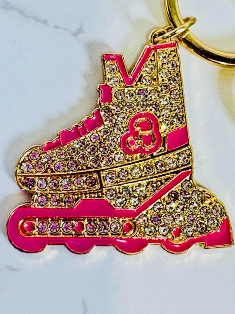 A-1DC-39: BAG CHARM/KEYCHAIN: BARBIE w/Pink & Golden Accents, Rhinestones, NWOT